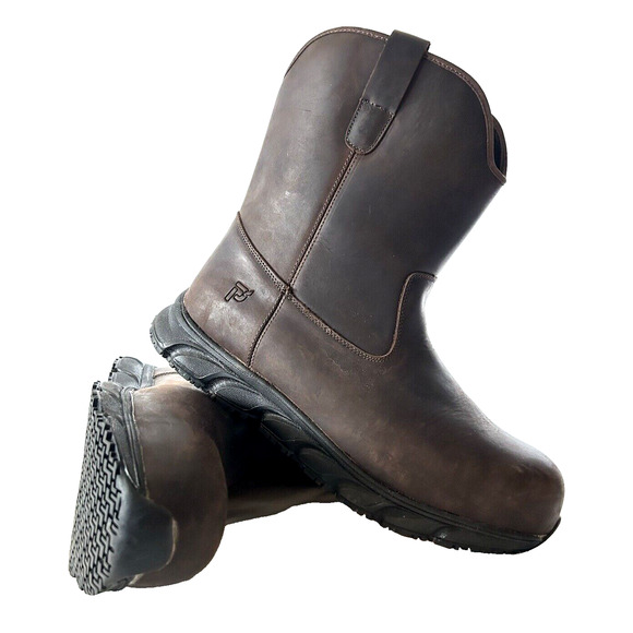 Propet Men's Size 14XX 9 in Electrical Composite Toe Work Safety Shoes Brown - Picture 1 of 10